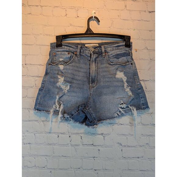 Vanilla star distressed high rise denim shorts 7 - Picture 1 of 3